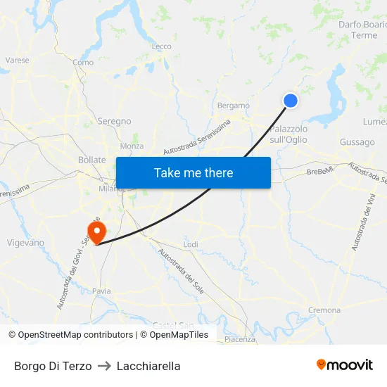 Borgo Di Terzo to Lacchiarella map