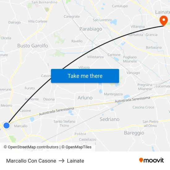 Marcallo con Casone to Lainate map