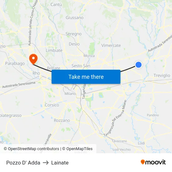Pozzo D' Adda to Lainate map