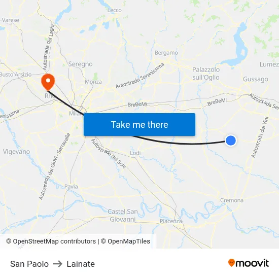 San Paolo to Lainate map