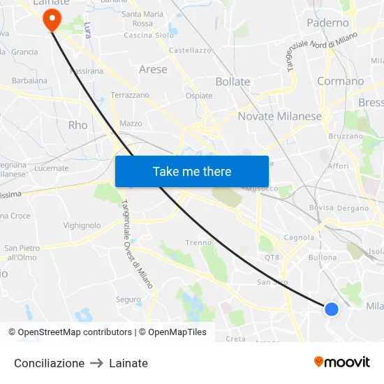 Conciliation to Lainate map