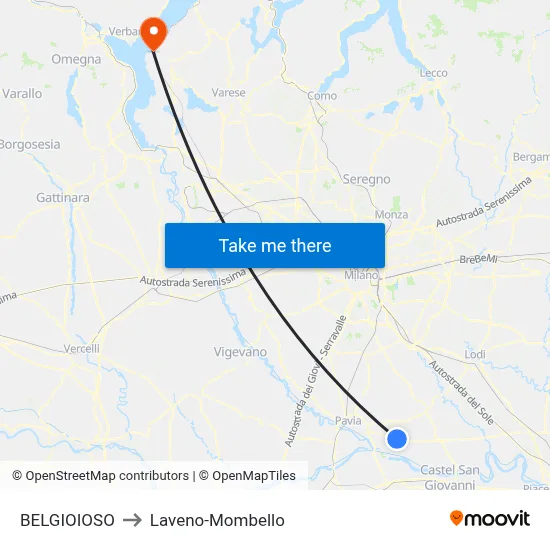 BELGIOIOSO to Laveno-Mombello map