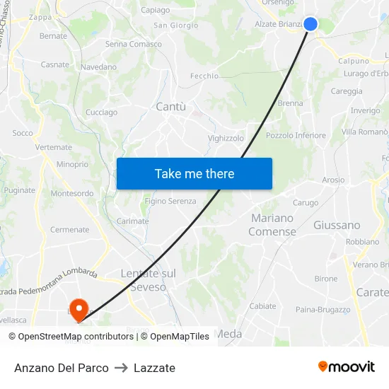 Anzano Del Parco to Lazzate map