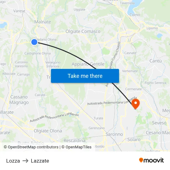 Lozza to Lazzate map