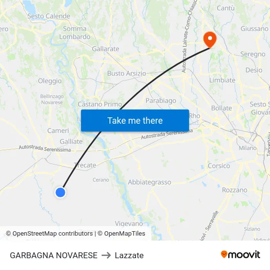 Garbagna Novarese to Lazzate map