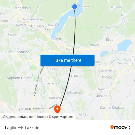 Laglio to Lazzate map