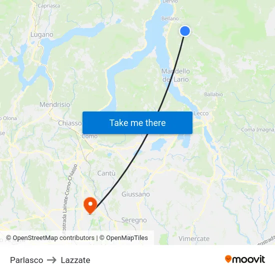 Parlasco to Lazzate map