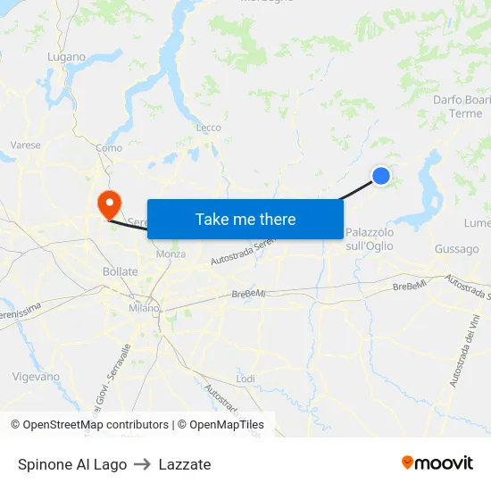 Spinone Al Lago to Lazzate map