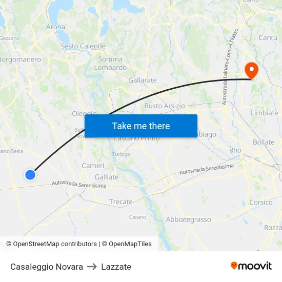 Casaleggio Novara to Lazzate map