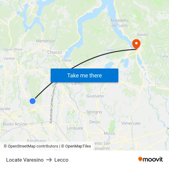 Locate Varesino to Lecco map