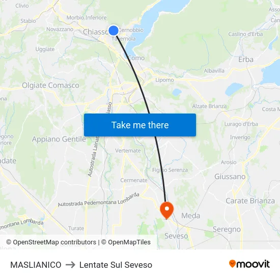 MASLIANICO to Lentate Sul Seveso map