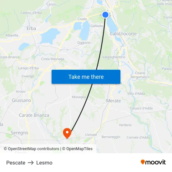 Pescate to Lesmo map