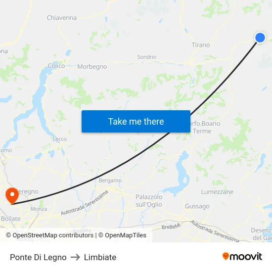 Wooden Bridge to Limbiate map