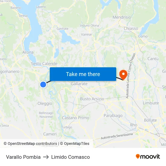Varallo Pombia to Limido Comasco map