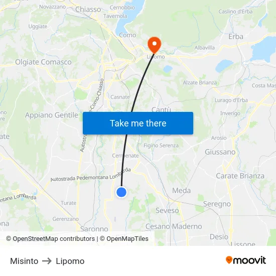 Misinto to Lipomo map