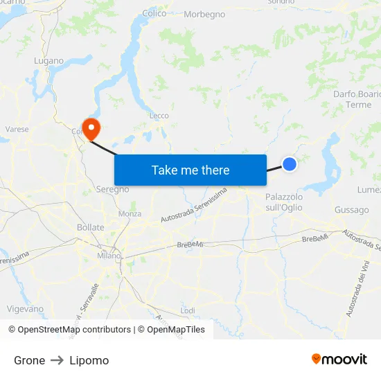 Grone to Lipomo map