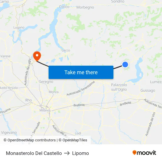 Monasterolo del Castello to Lipomo map