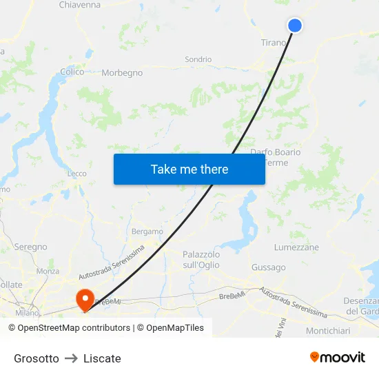Grosotto to Liscate map
