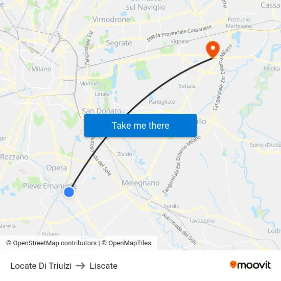 Locate di Triulzi to Liscate map