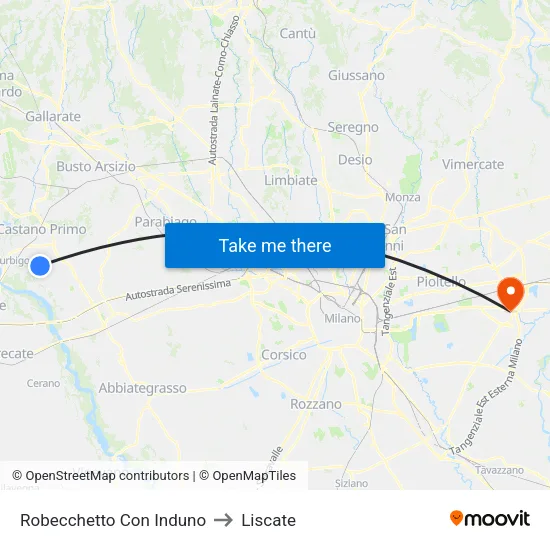 Robecchetto Con Induno to Liscate map