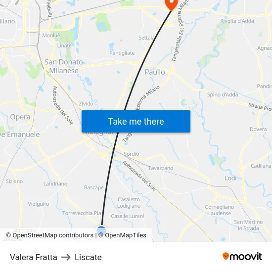 Valera Fratta to Liscate map