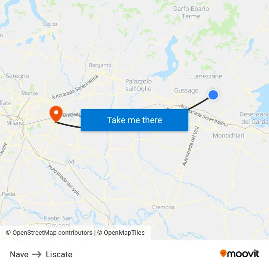 Ship to Liscate map