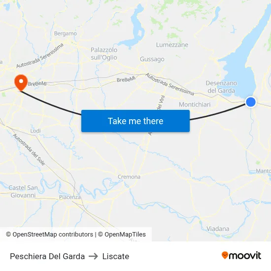Peschiera Del Garda to Liscate map