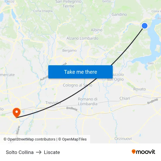 Solto Collina to Liscate map