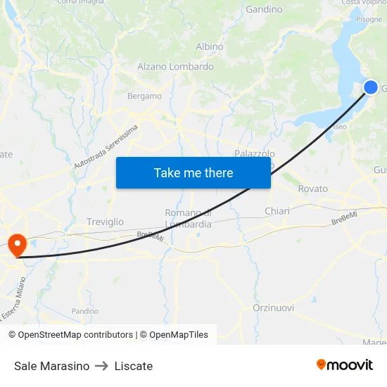 Sale Marasino to Liscate map