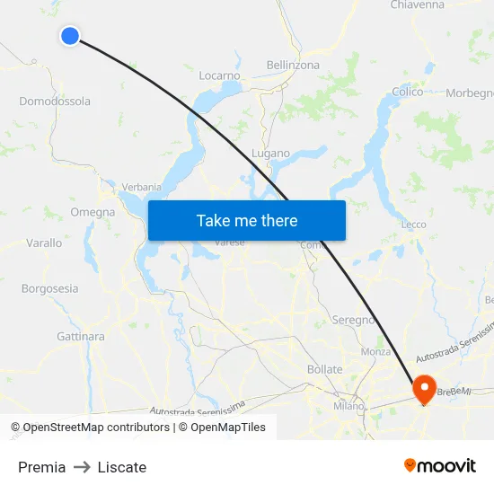 Premia to Liscate map