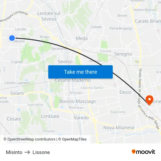 Misinto to Lissone map