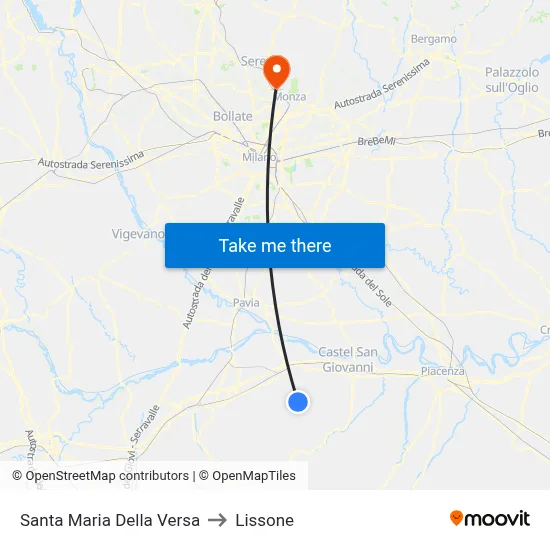 Santa Maria Della Versa to Lissone map