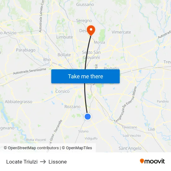 Locate Triulzi to Lissone map