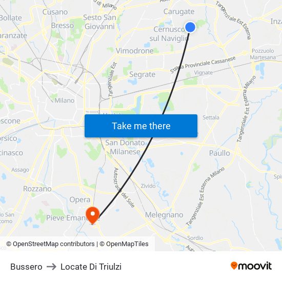Bussero to Locate Di Triulzi map