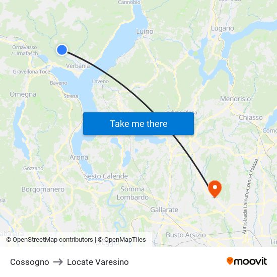 Cossogno to Locate Varesino map