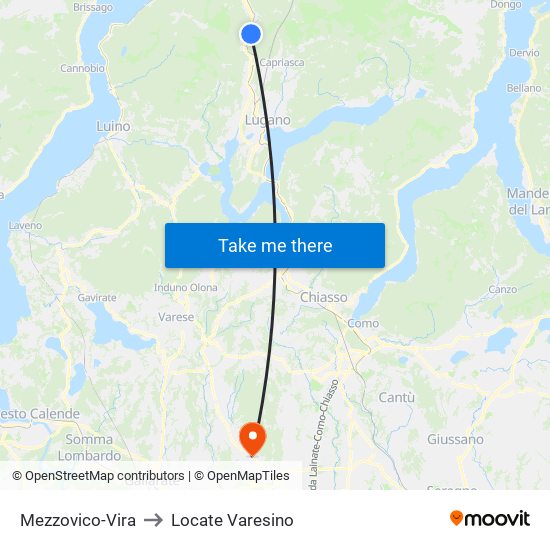 Mezzovico-Vira to Locate Varesino map