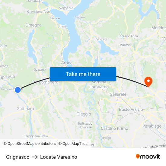 Grignasco to Locate Varesino map