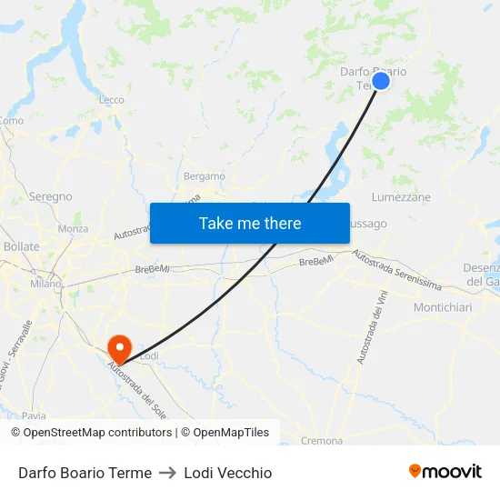 Darfo Boario Terme to Lodi Vecchio map