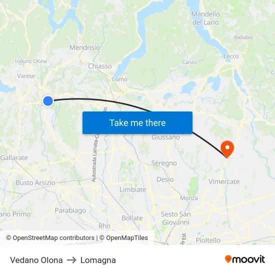 Vedano Olona to Lomagna map