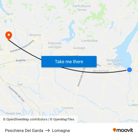 Peschiera Del Garda to Lomagna map