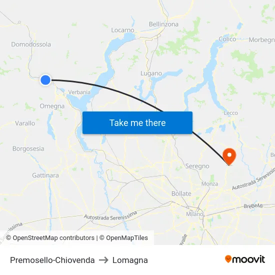 Premosello-Chiovenda to Lomagna map