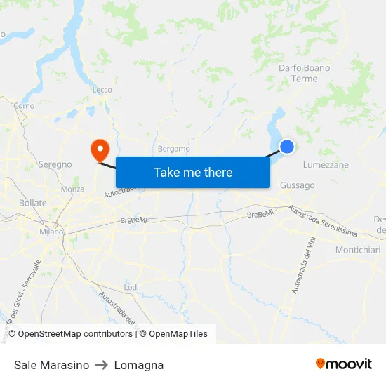 Sale Marasino to Lomagna map