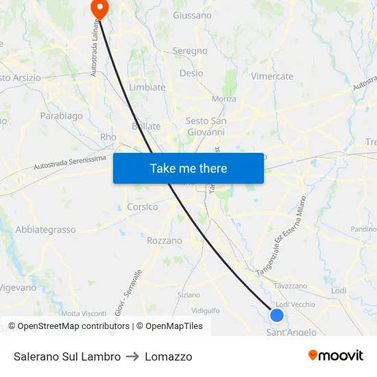 Salerano Sul Lambro to Lomazzo map