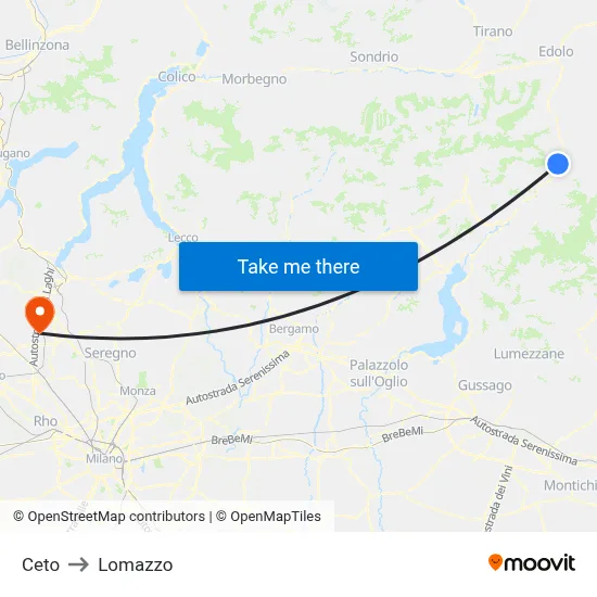 Ceto to Lomazzo map
