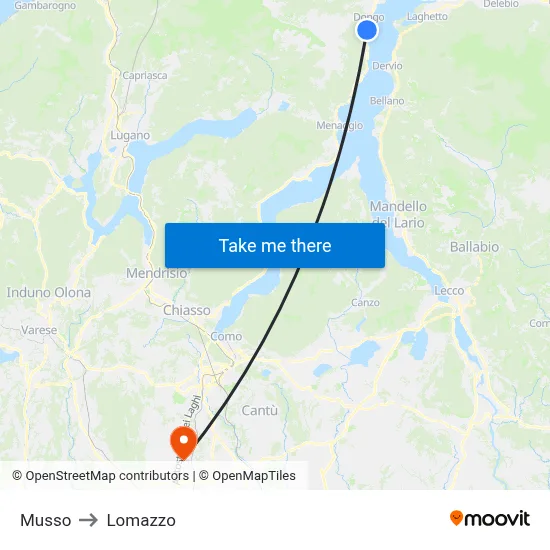 Musso to Lomazzo map