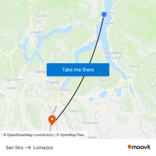 San Siro to Lomazzo map