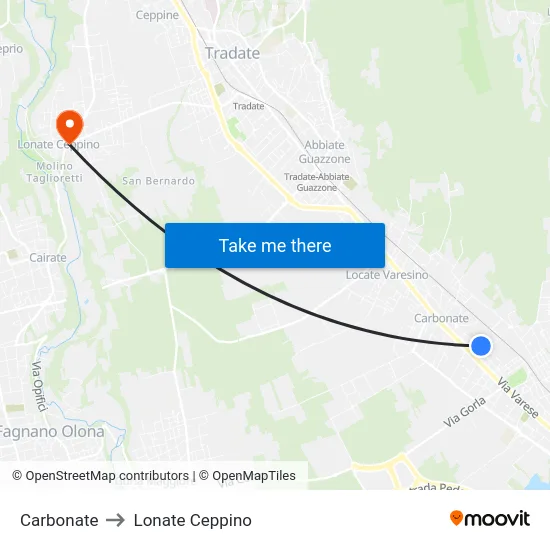Carbonate to Lonate Ceppino map