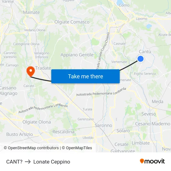 CANT? to Lonate Ceppino map