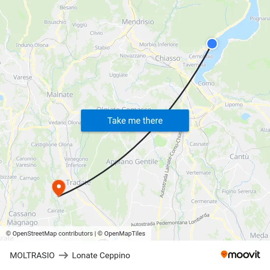 MOLTRASIO to Lonate Ceppino map