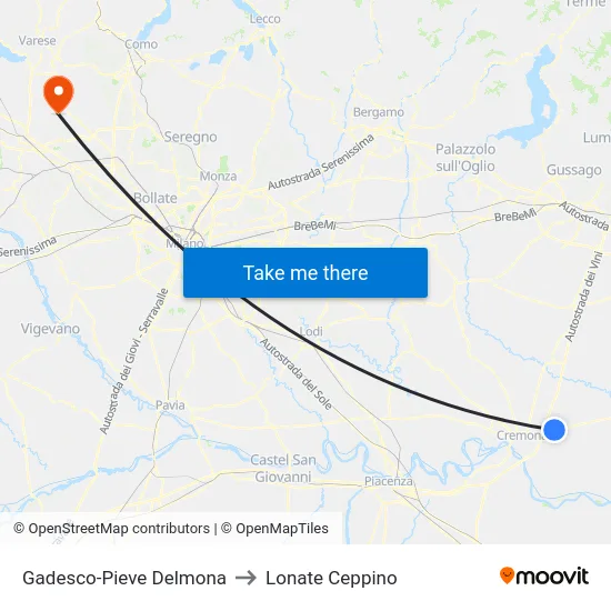 Gadesco-Pieve Delmona to Lonate Ceppino map